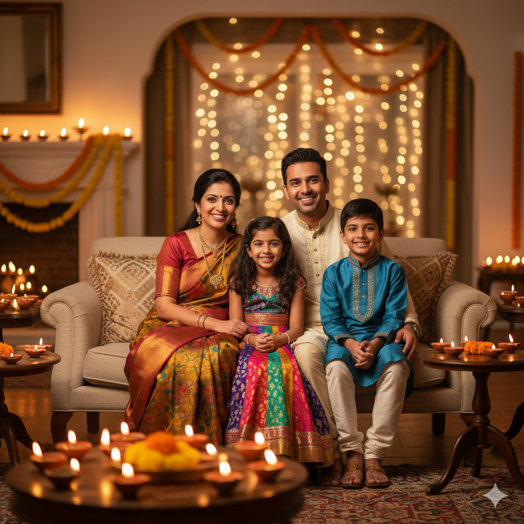 Gemini AI Photo Prompt: 10 Diwali Family Prompt